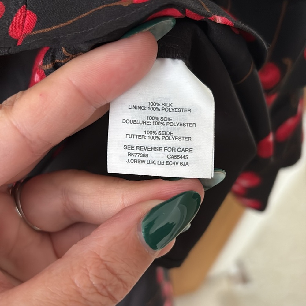 J. Crew 100% Silk Cherry Dress - Picture 11 of 14